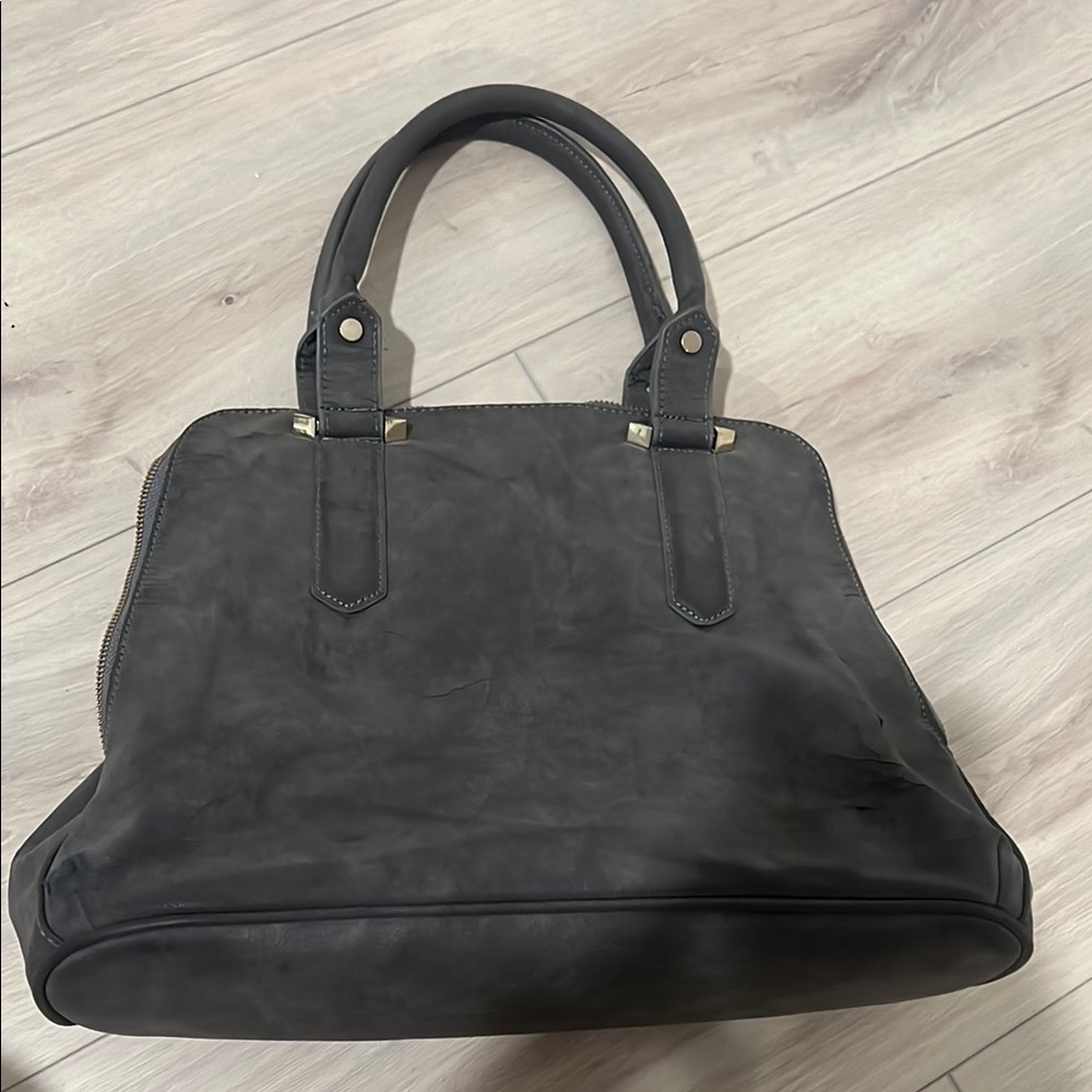 Elegant Gray Structured Shoulder Bag